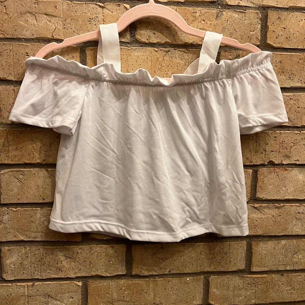 Zara Kids off the shoulder ruffle top